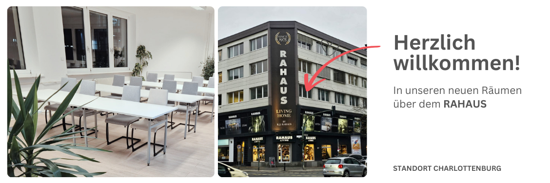 Unsere neuen Schulungsräume in der Kantstraße 151